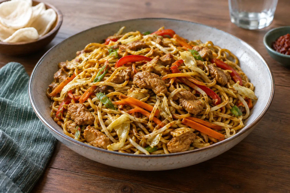 Bami met vlees en groenten