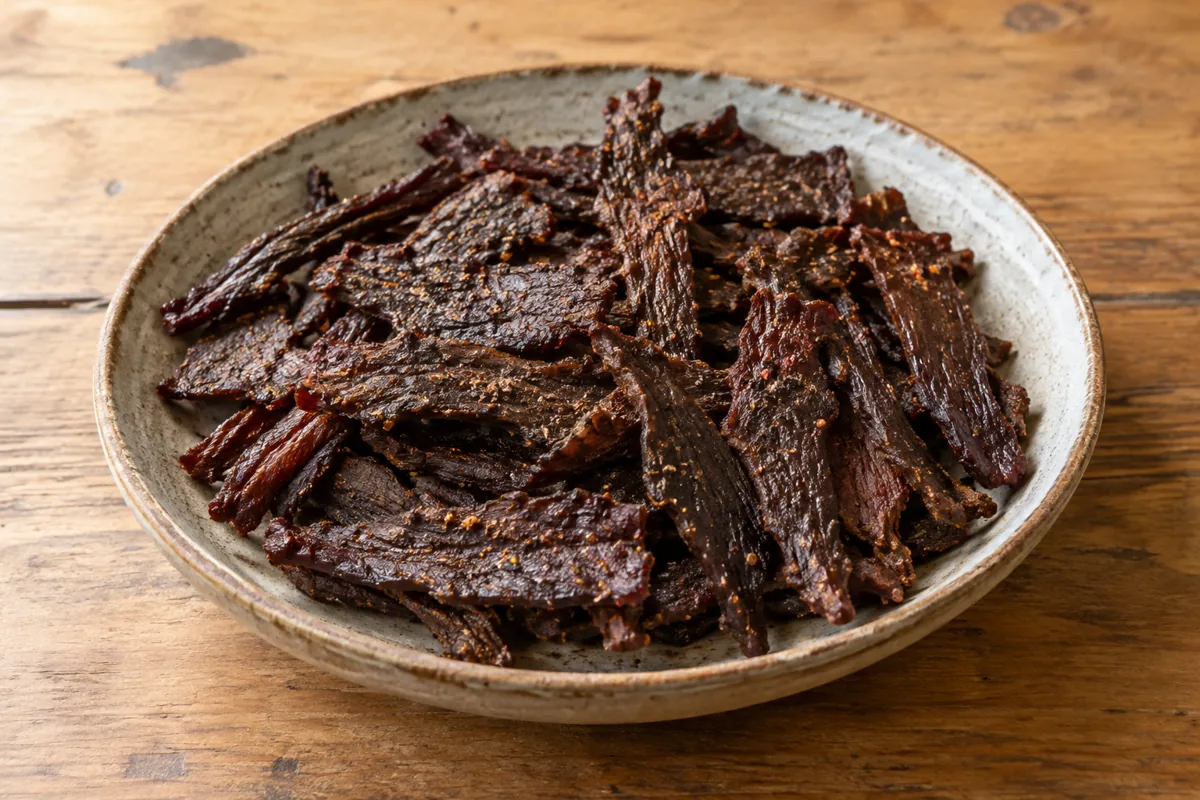 Beef jerky met biermarinade