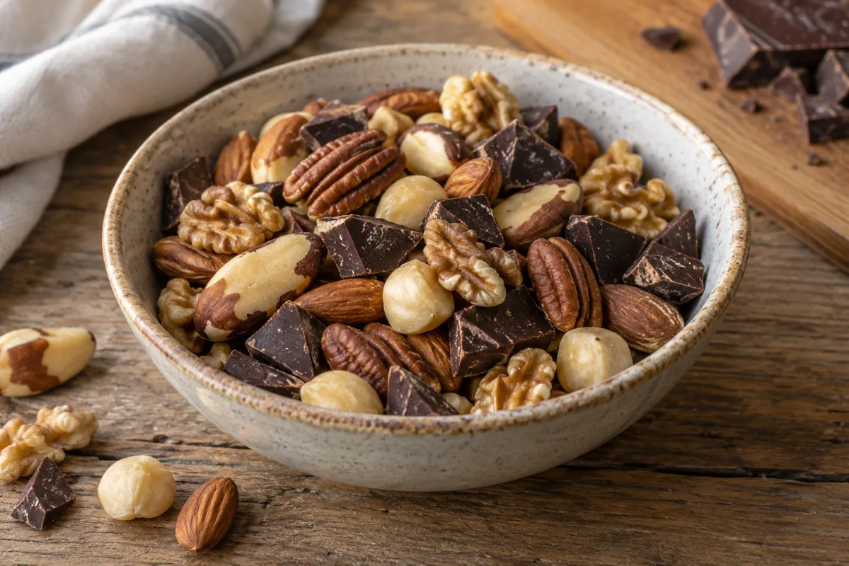 Crunchy Keto Notenmix met Pure Chocolade