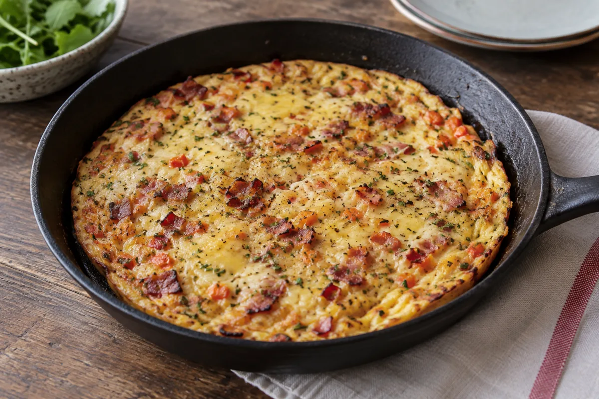 Keto omelet met spek, sjalot en kaas 🍳🥓