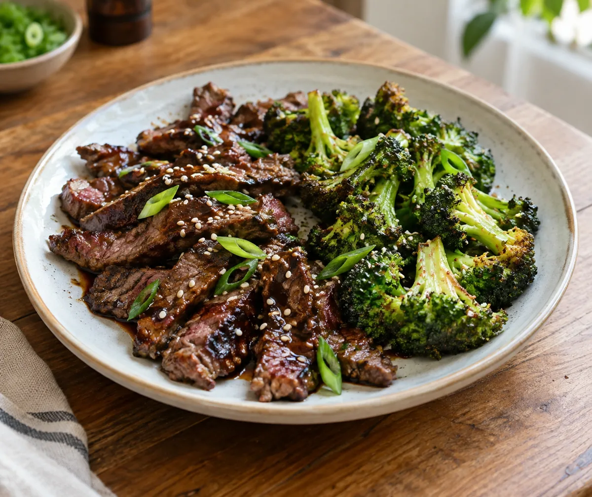 Keto Teriyaki Biefstuk met Gefrituurde Broccoli