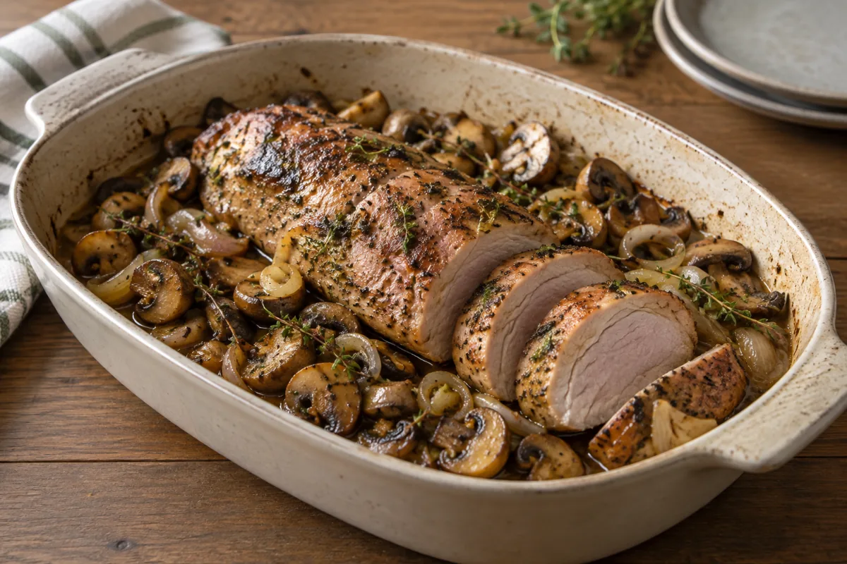Varkenshaas met kastanjechampignons